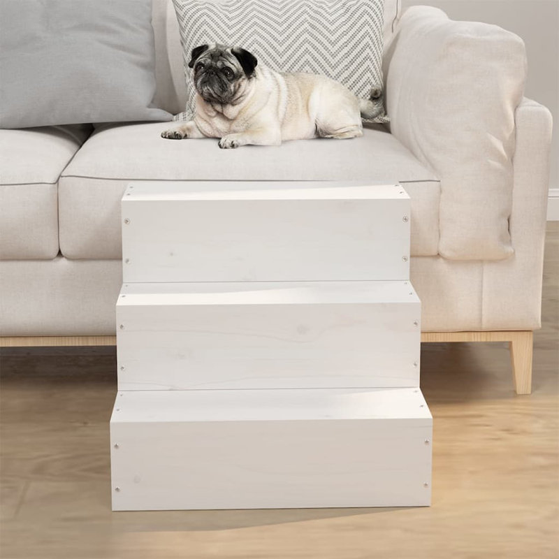 Hensley Pet Stairs, White, 35 H x 40 W x 37.5 D