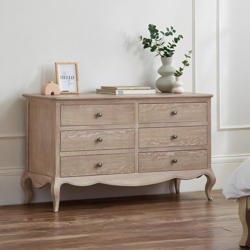 Satilla 130 cm W Chest of 6 Drawers, Limed Oak