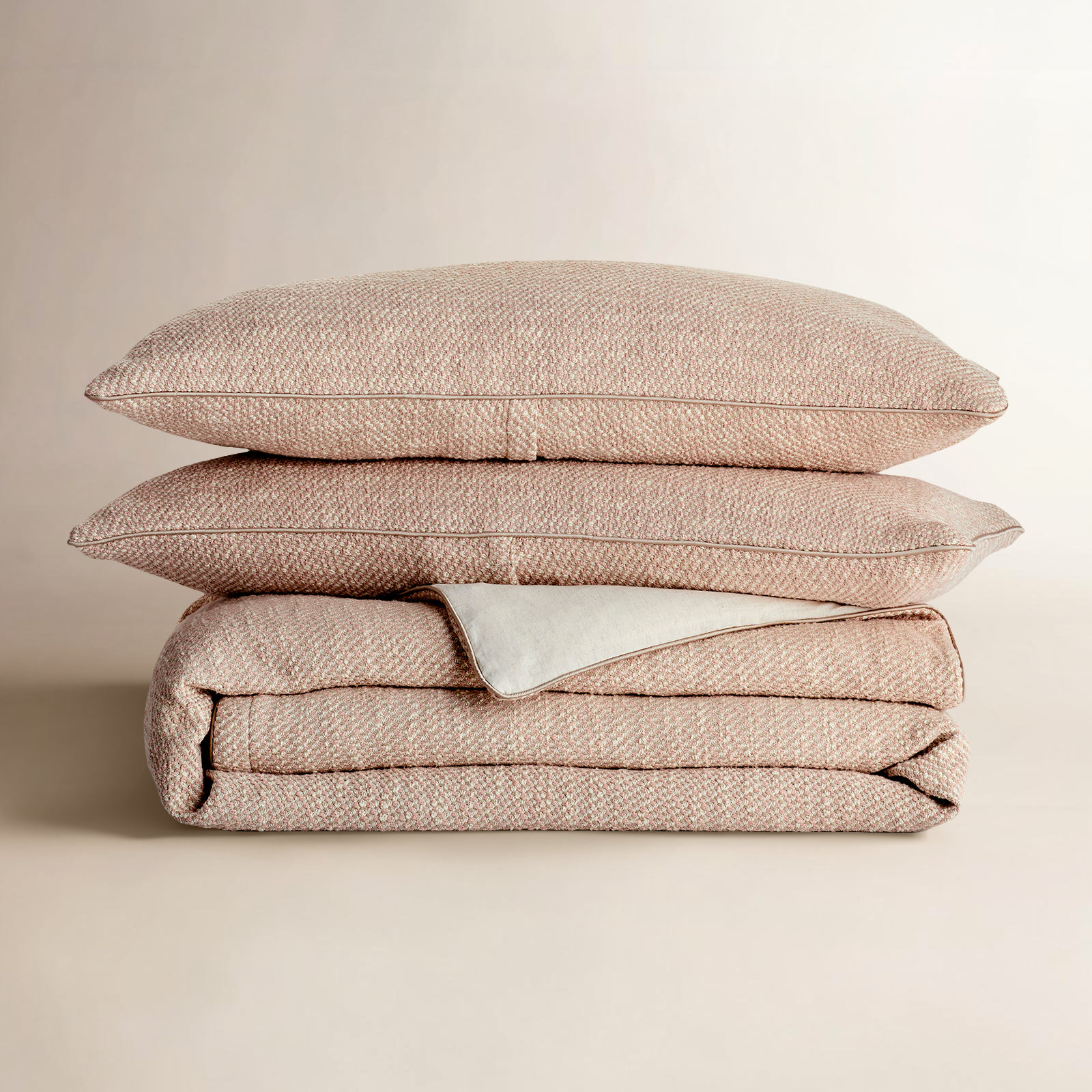 Brylon Cotton Duvet Cover Set, King, Vintage Rose