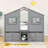 Full Wooden Loft Bed With 4 Drawers And Guardrails-542945577