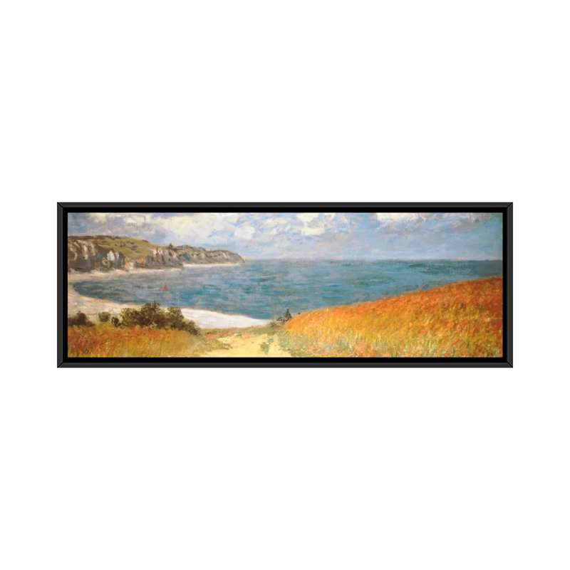«Path Through The Corn At Pourville» par Claude Monet, ensemble de 3 reproductions d'art sur toiles tendues