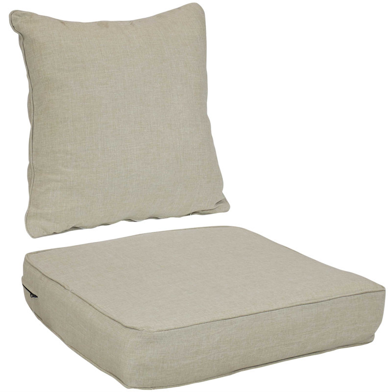24" x 24" Seat and Back Cushion Set for Outdoor Chairs - Beige, Beige