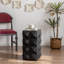 Table d'appoint 23,62 "Black Retro 3D Embossed - Bois de frêne et bois aggloméré, sans assemblage