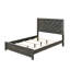 Mobilier de chambre à coucher grand lit en bois à motif géométrique à chevrons gris rustique-1299528976