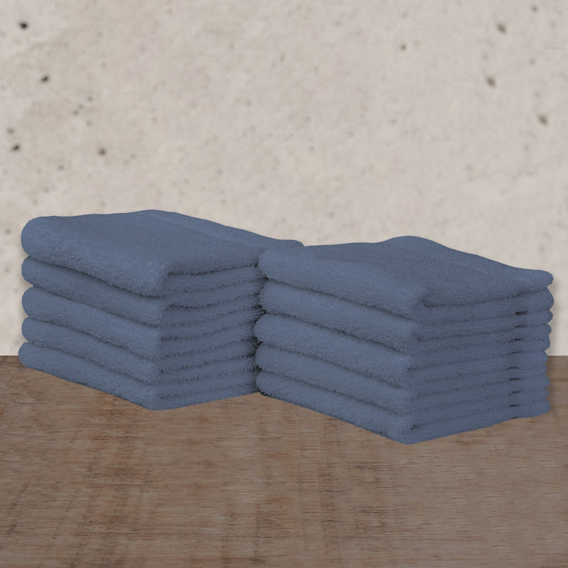 Ensemble de 10 serviettes de toilette frisbee, Denim