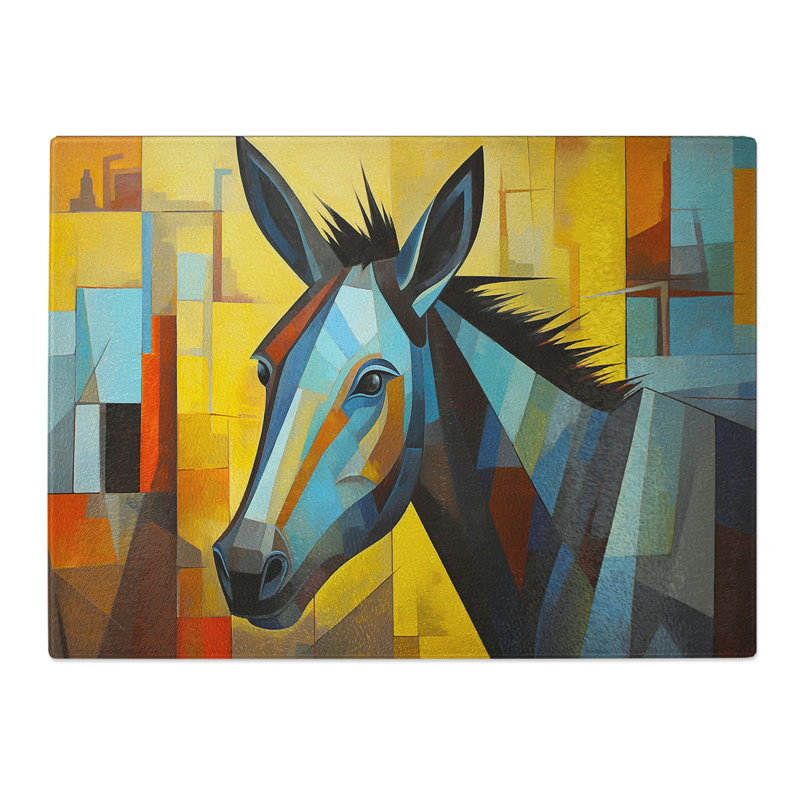 Donkey Art Deco No.2  Glass Chopping Board