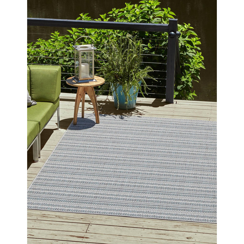 Outdoor Glimmer Area Rug Light Blue Color, Rectangle 10' x 13'