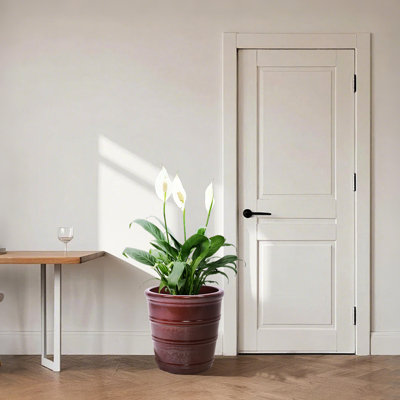 3 pots à fleurs en céramique de couleur haricot rouge, durabilité de haute qualité, drainage intégré pour diverses plantes, pot de fleurs rouges de 3, espaces intérieurs et extérieurs, avec efficacité