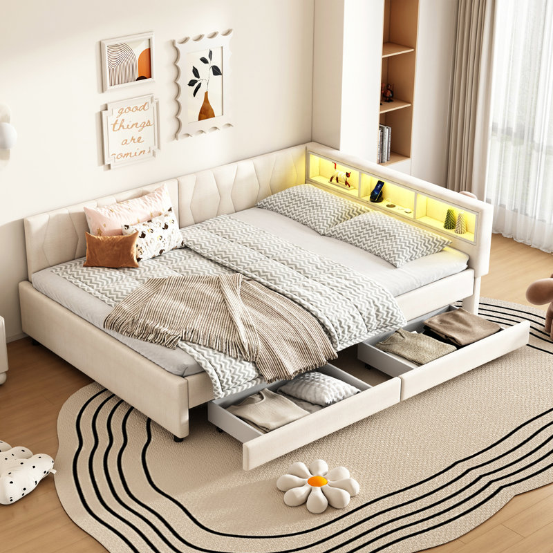 Storage Bed, Beige
