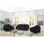 Causeuse chic moderne en velours noir de 55 po