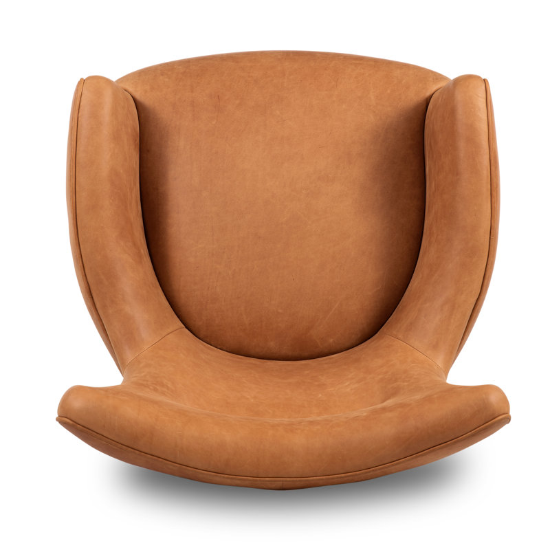 Chaise longue à oreilles en cuir italien Aida 
