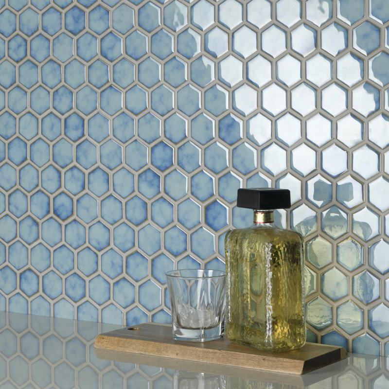 Hudson Due 2" x 2" Hex Porcelain Mosaic Wall & Floor Tile, Marine
