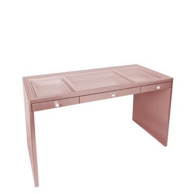 La table de coiffeuse Slay Station Plus comprend trois tiroirs avec verre transparent