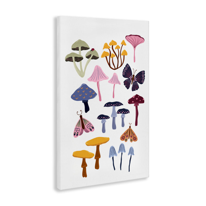 Toile de champignon avec insectes, conception de JJ Design House LLC, H 24 po x l 16 po