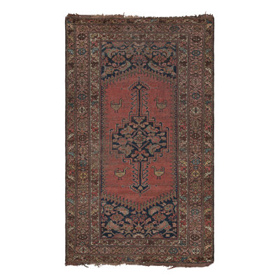 One-of-a-Kind 3'9x6'2 1910s Wool Area Rug