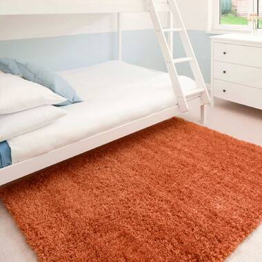 Large Thick Shaggy Rugs Terra Orange Soft Luxurious High Quality Bedroom  Carpet