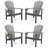 Dareona Pakkdiarie Set of 4 HDPE Stackable Adirondack Chairs with Cup Holders, All-Weather Outdoor Patio Chairs-1803586830-1802343055
