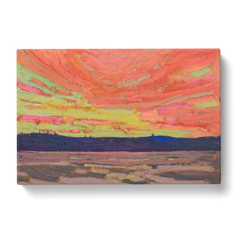 CAN1884CAN Sunset by Tom Thomson - Wrapped Canvas Painting, 35cm H x 50cm W x 3cm D