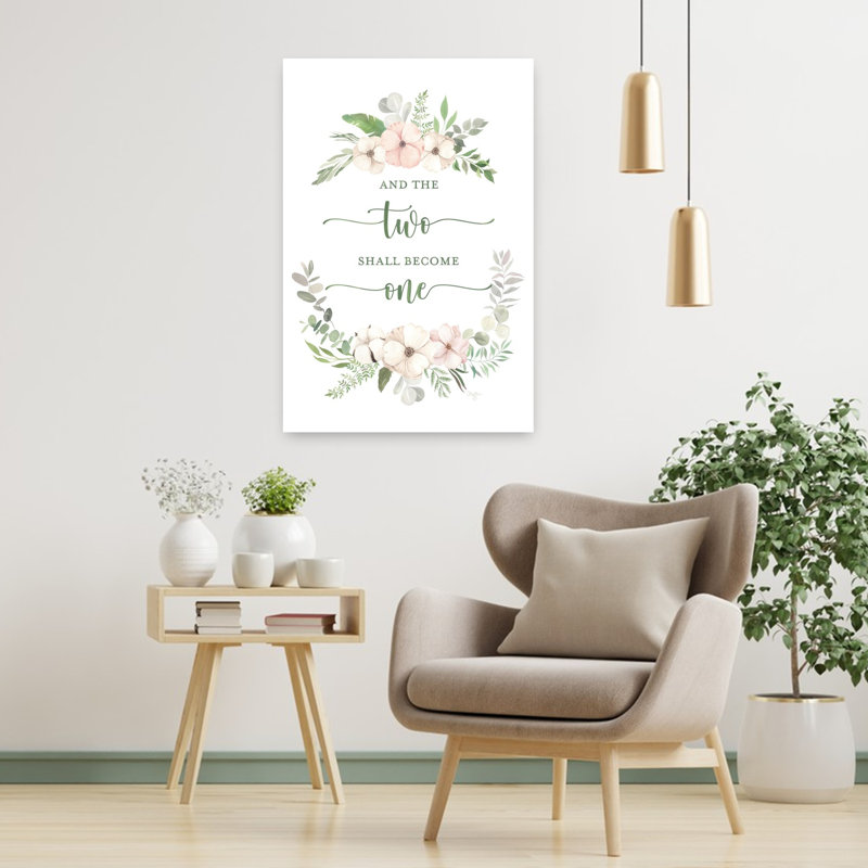 «And The Two Shall Bec One One», art floral printanier contemporain, H 36 po x l 24 po