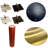 33" Contemporary Luxury Square Dining Table Collection with Embossed Striped Walnut Pedestal and Gold Base - Available in Midnight Onyx Glass, Arctic Texture, Sahara Mist and Black Grid Marble Finishes-1516330937