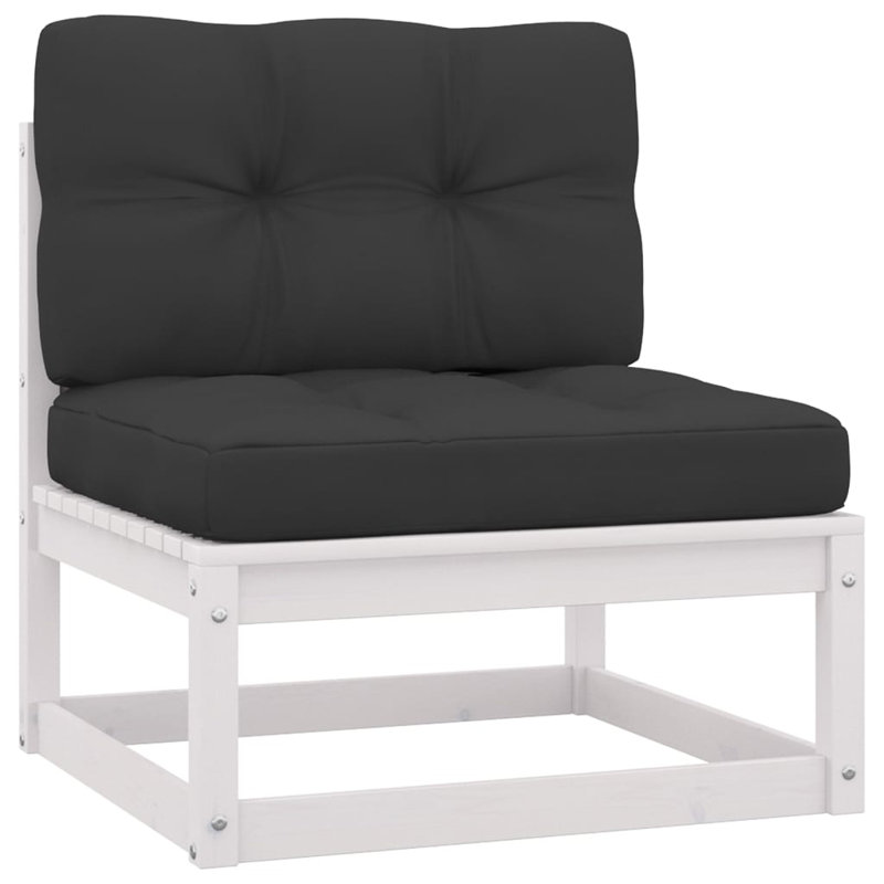 8 Piece Patio Lounge Set with Cushions, Anthracite, White