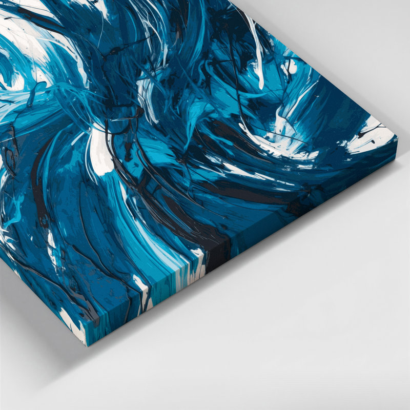 «Lyrical Abstraction 11», art mural sur toile bleue, H 11 po x l 14 po