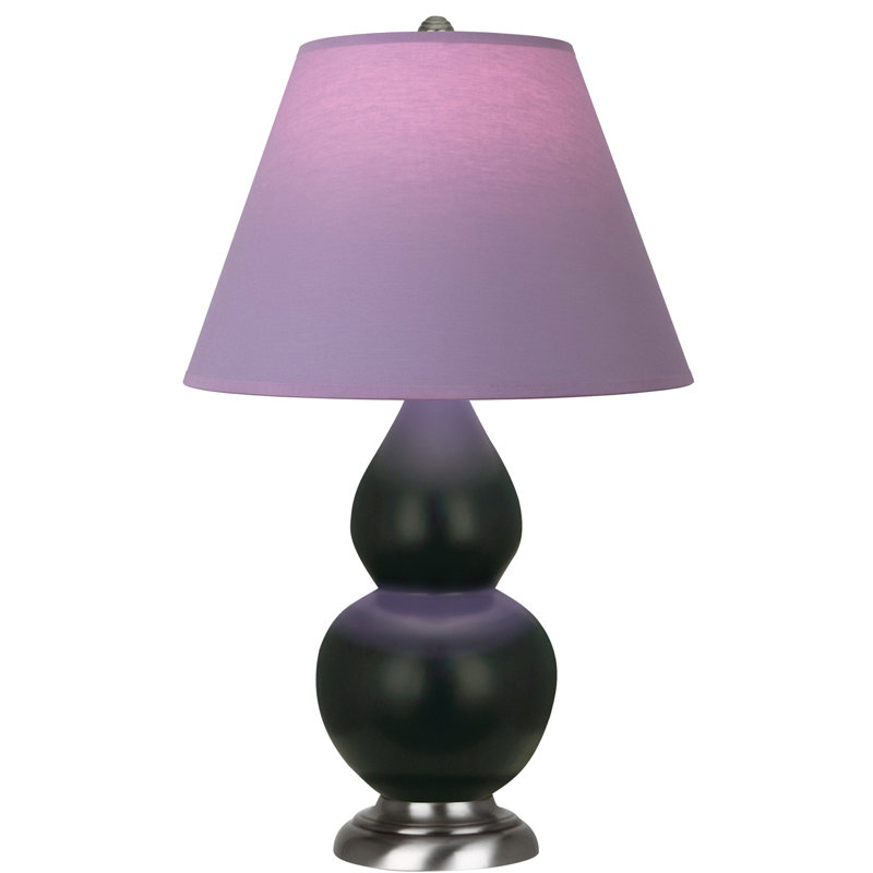 Petite lampe d'appoint à double gourde, Noir mat / argent, H 22,75 po x l 6 po x P 15 po, Lavande / prune