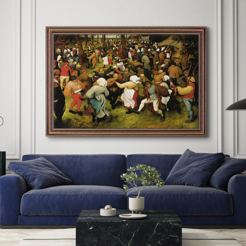 La danse du mariage (2), v. 1566-pieter Bruegel l'Ancien - toile sur mesure encadrée, 28x40 INNER SIZE, Framed Canvas