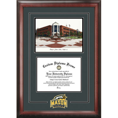 Cadre de mason de diplôme de diplômé avec images campus george patriots NCAA