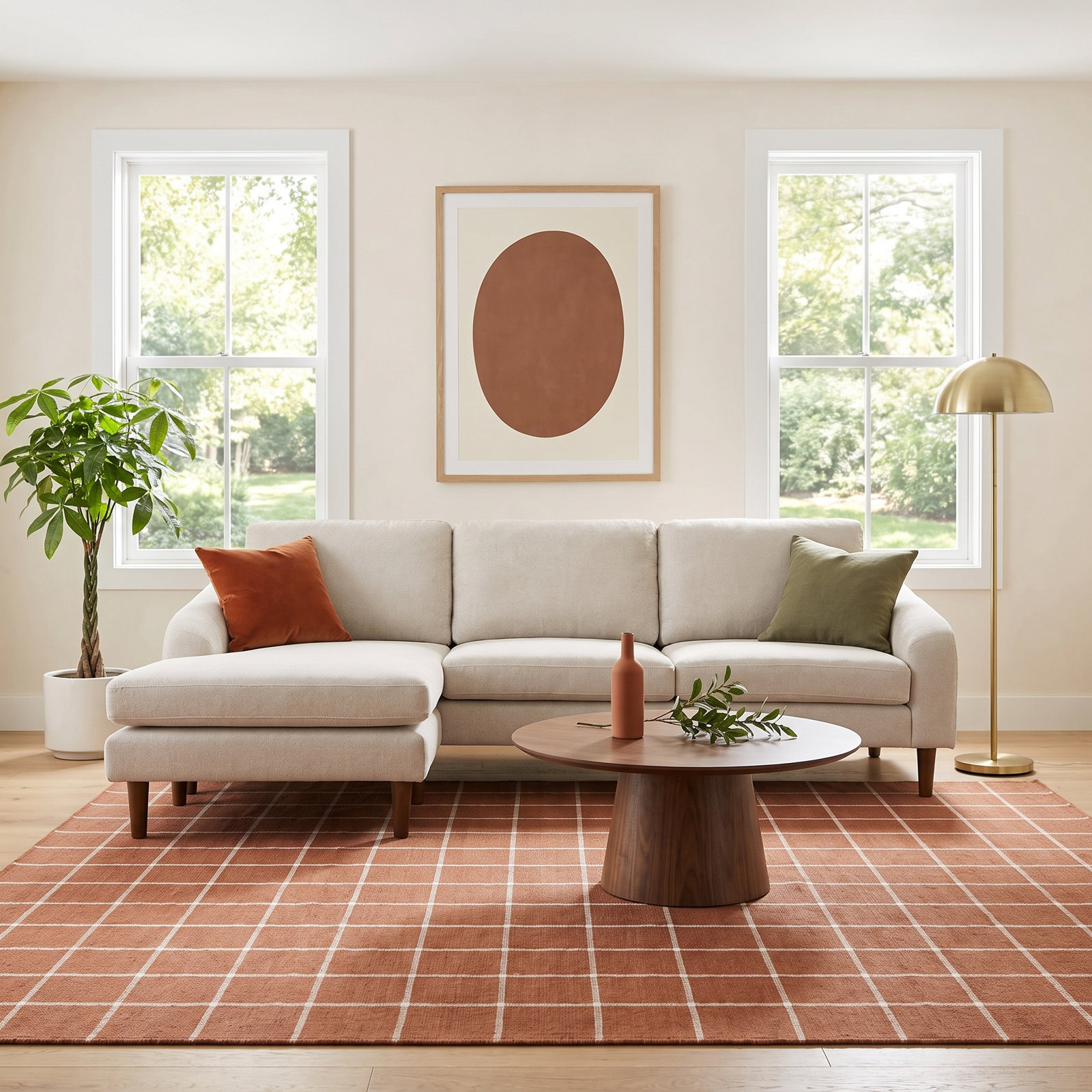 Michaela Reversible Sofa and Chaise, Oatmeal