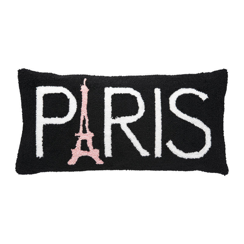 French Country Paris Hooked Throw Pillow