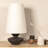 Matilda Sculptural Resin Table Lamp with Oversized Linen Shade