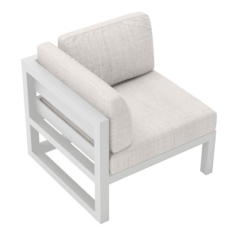 Yarieli Outdoor Lounge Chair with Cushions, Gray