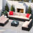 8-Persons Rattan Patio Furniture Conversation Set Outdoor Sectional Sofa for Backyard-1022562437