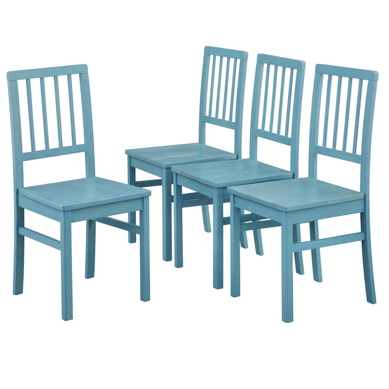 Littell 18'' H Solid Wood Side Chair, Blue