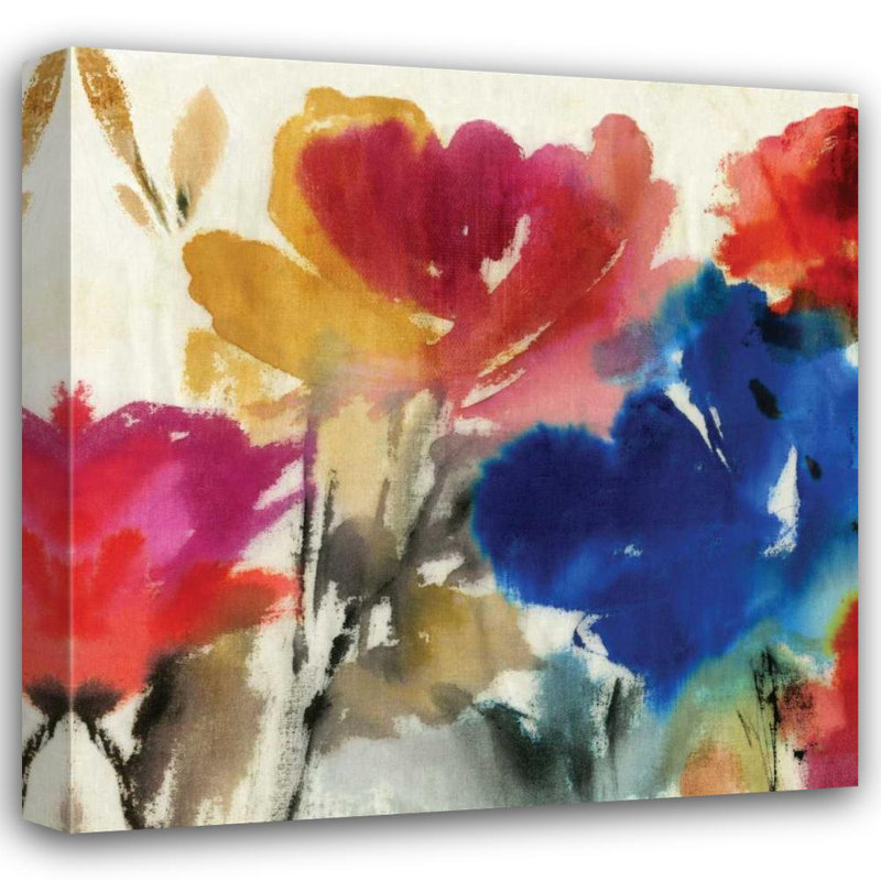 «Red Barrel Studio®» par Jensen, galerie d'art asiatique sur toile, Watercolor Florals I, H 15 po x l 15 po
