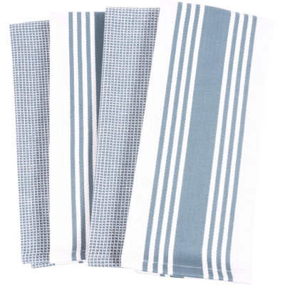 Cotton Stripe Waffle Dish Towel Kitchen Towel