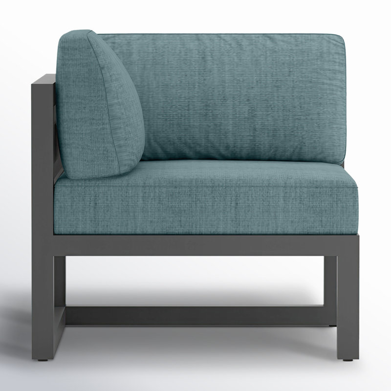 Avion 4 Piece Sectional Set, Cast Lagoon Sunbrella® Plainweave, Slate