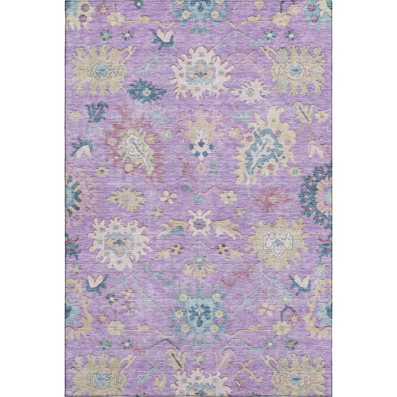 Premium Machine Washable Gurubaksh AMF1154 Global Rug, Rectangle 9' x 12'