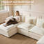 Canapé modulaire en chenille de 142 po avec repose-pieds et siège profond 142 po-1564160201