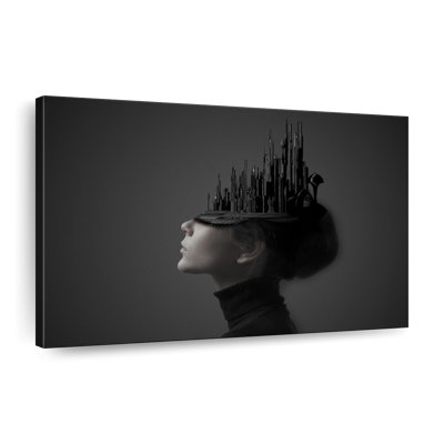 Female Portrait Bizarre Woman Portrait On Canvas Print