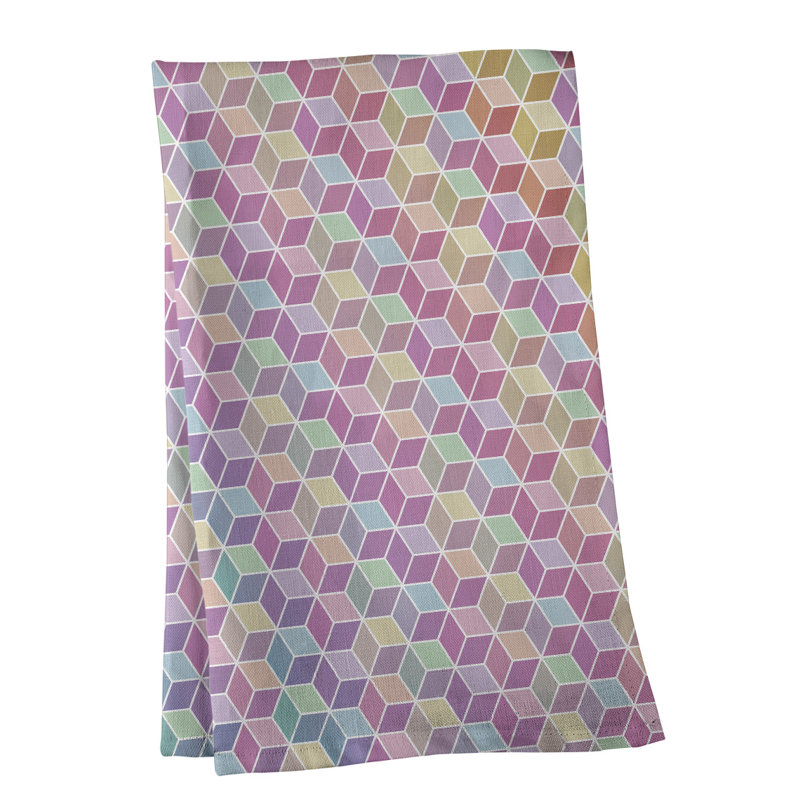 Mcguinness Tea Towel Kitchen Towel, Poly Twill, Purple/Yellow/Blue