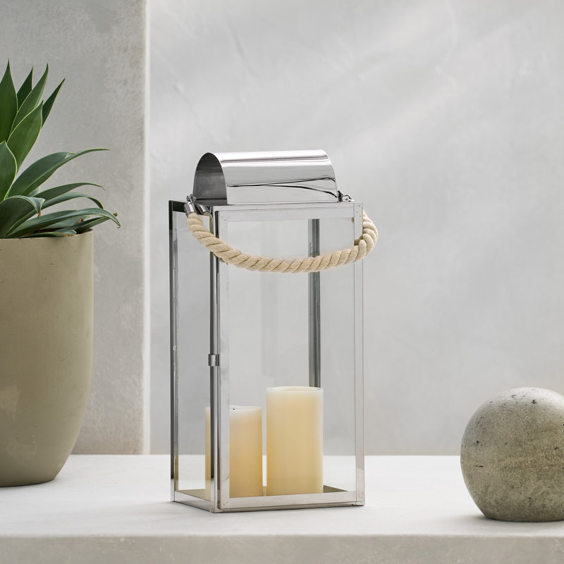 18.75'' H Floor Lantern, Silver