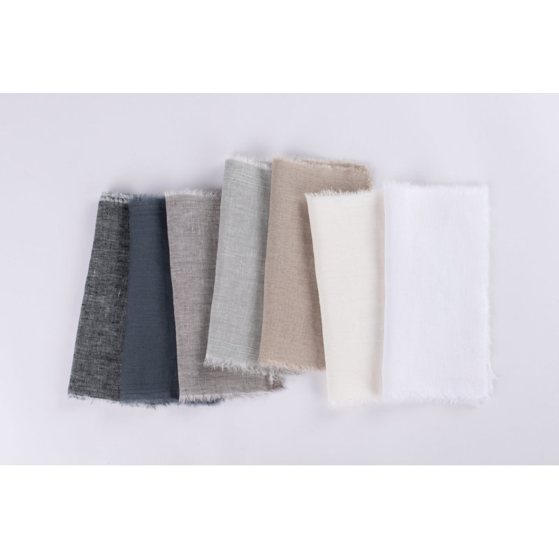 Lirida Brighton Linen Cocktail Napkins, Asphalt