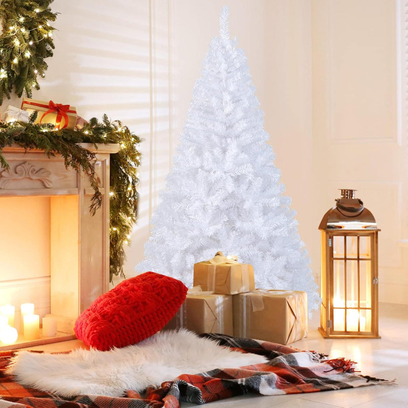 6 pi-PVC-Artificiel-Arbre de Noël-W-Stand-Fêtes-Saison-Intérieur-Extérieur-Blanc