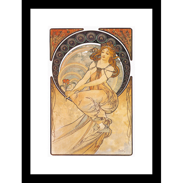 « the arts : painting » par alphonse maria mucha, H 66 po x l 44 po x P 1,5 po