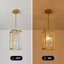Luminaire suspendu carré en cristal, luminaire suspendu moderne réglable à 1 lumière pour îlot de cuisine, salle à manger-361558691
