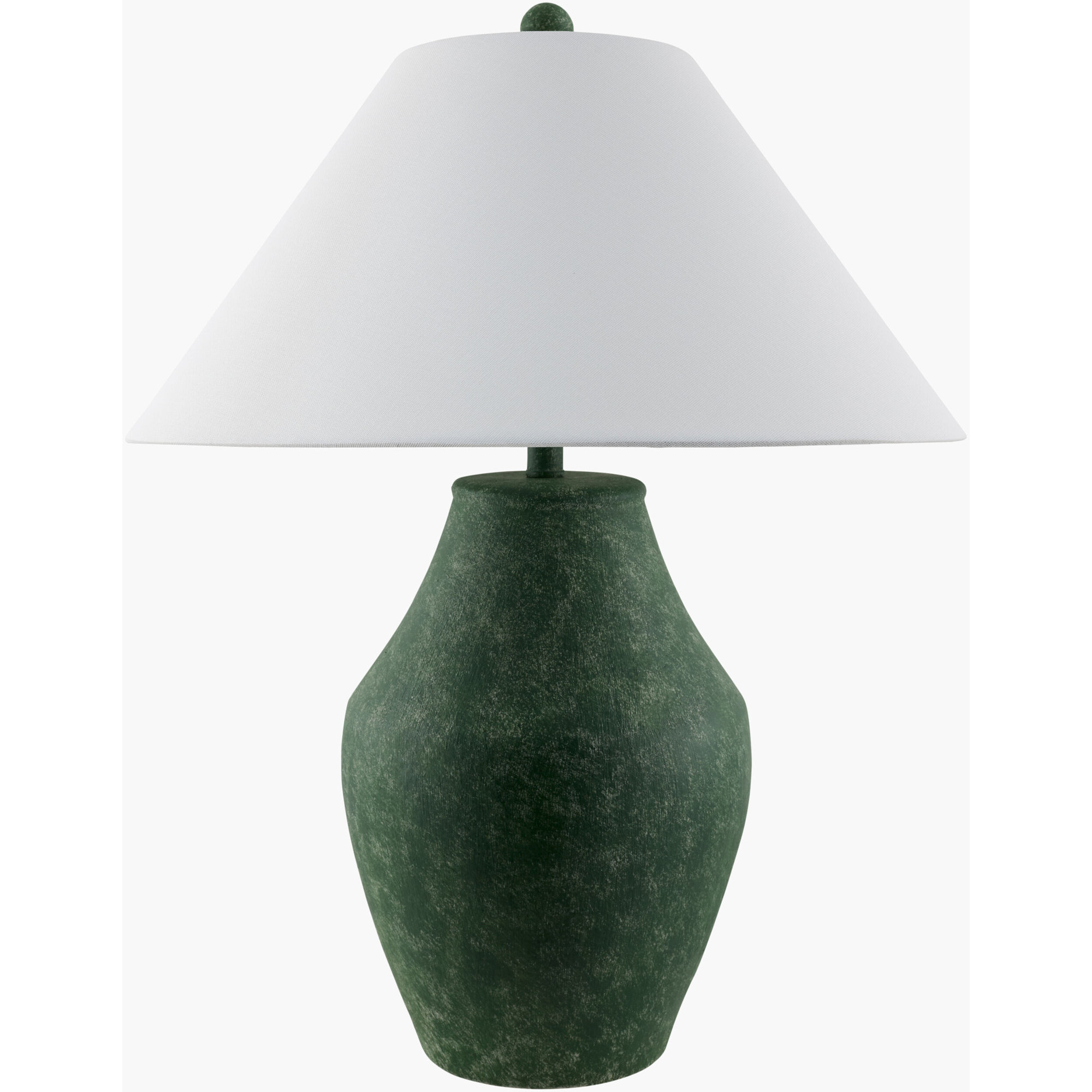 Batavia Ceramic Table Lamp, White, Green