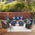 Brown Frame/Navy Blue Cushion