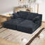 Chaise longue spacieuse en velours côtelé noir moderne